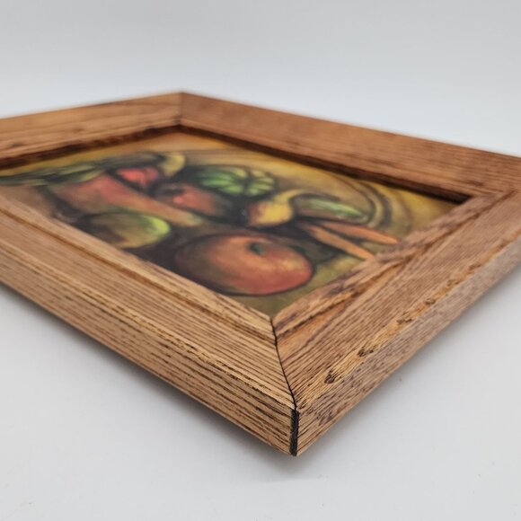 Pastel Still life Artwork Fruits by B. Myers Rustic Oak Wooden Frame Bright Colo - Picture 11 of 14